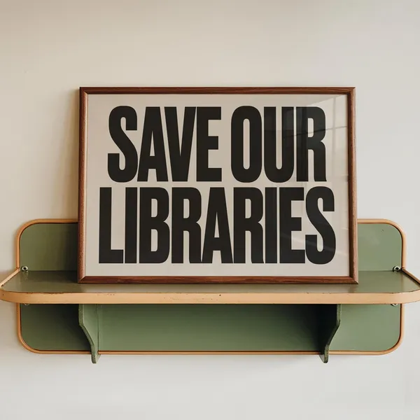 Retro Book Wall Art, Mid-Century Library Print