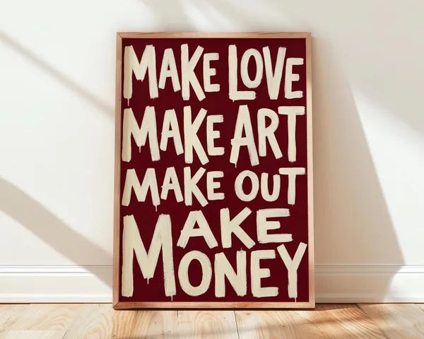 Make Love Art Out Money Typography Poster