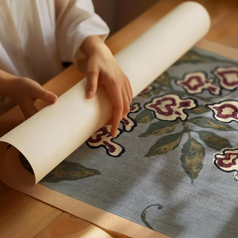 Vintage Japanese Wisteria Floral Botanical Meiji Style Poster - Image 2