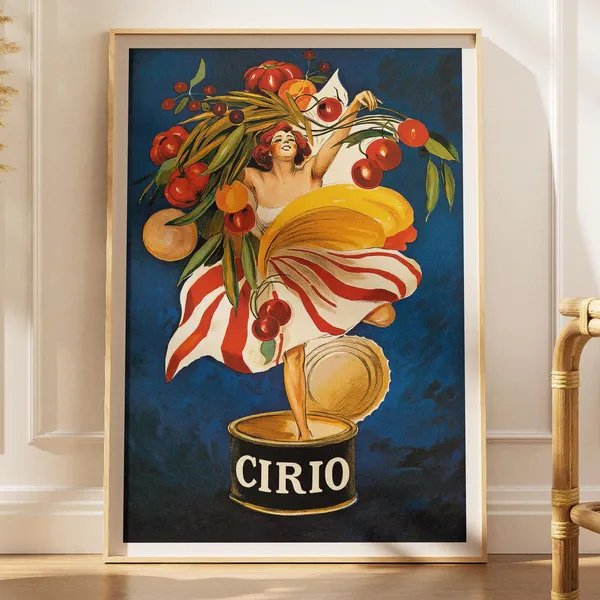 Vintage Cirio Tomatoes Italian Poster, Kitchen Art Print