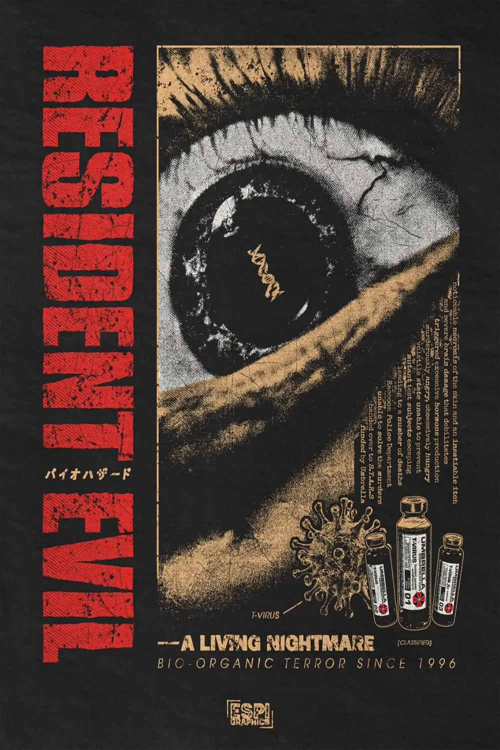 Resident Evil A Living Nightmare Vintage Horror Game Art Poster - Image 2