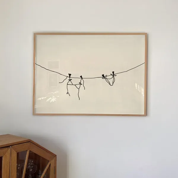 Coastal Swimsuit Minimalist Beach House Art Print