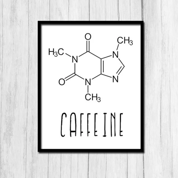 Caffeine Chemistry Art Print, Instant Science Poster