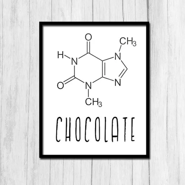 Chocolate Molecule Structure Theobromine Chemistry Poster Print