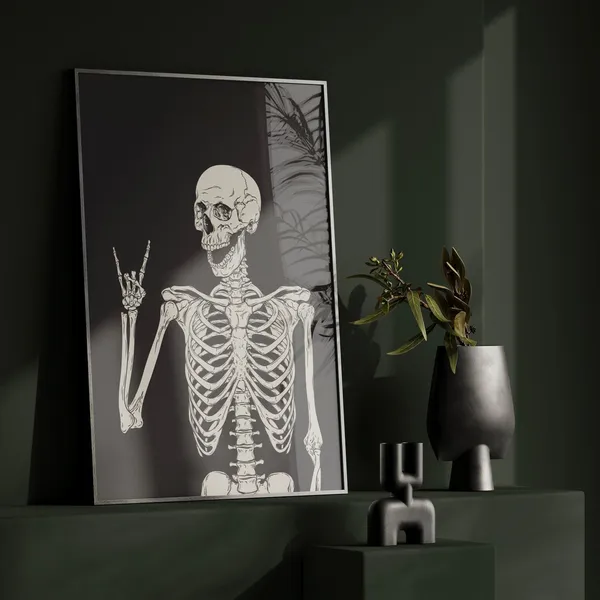 Skull Skeleton Gothic Emo Decor Poster