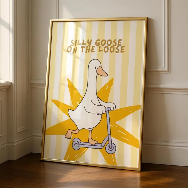 Silly Goose, Why So Serious Quirky Animal Art Print