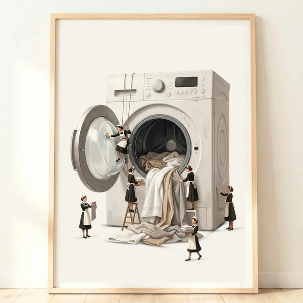 Laundry Room Wall Art, Washing Machine Poster