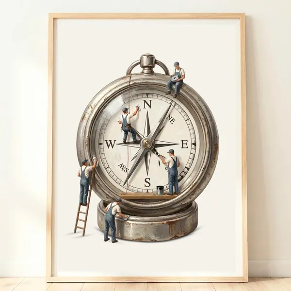 Vintage Compass Nautical Navigation Art Print