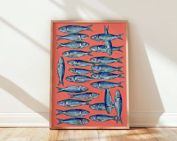 Sardines Art Print, Fish Kitchen Wall Decor