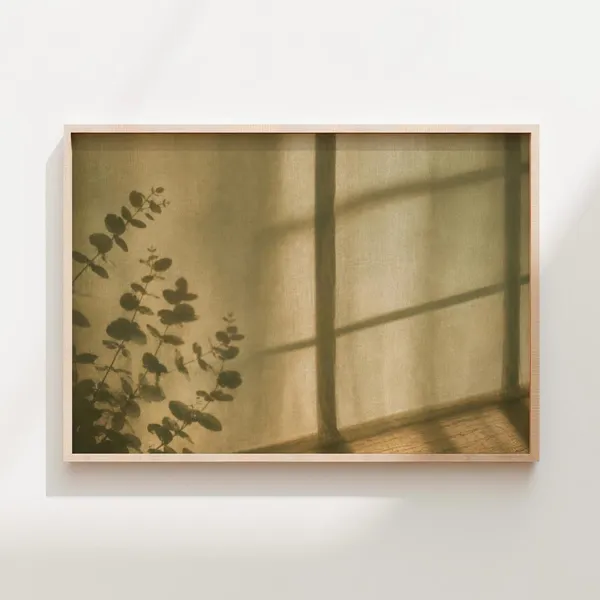 Eucalyptus Shadow Minimalist Botanical Art Print