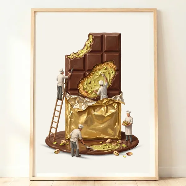 Dubai Chocolate Luxury Dessert Art Print