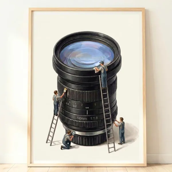 Camera Lens Art Print, Photography Studio Decor