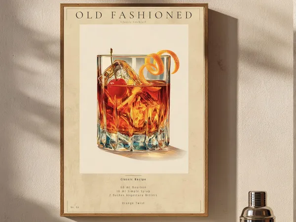 Old Fashioned Vintage Cocktail Art Print