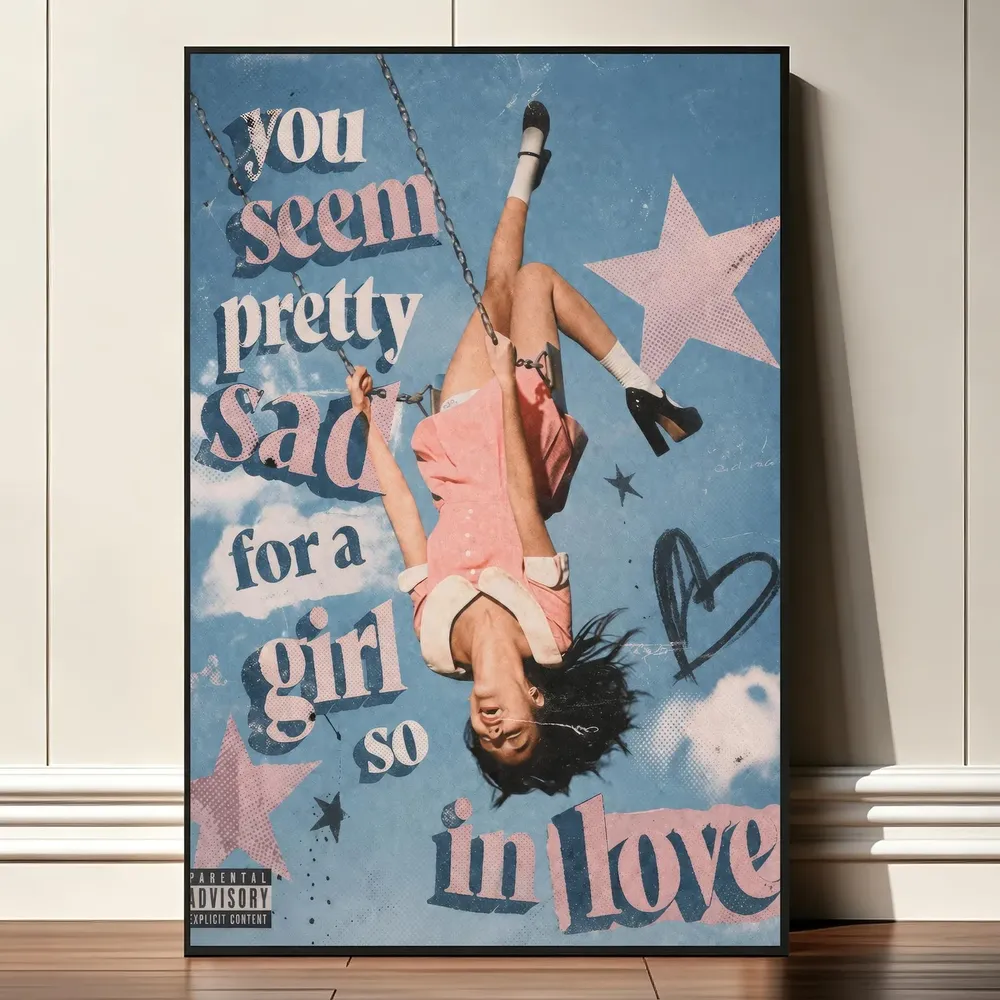 Olivia Rodrigo Sad Girl in Love Swing Collage Style Music Poster