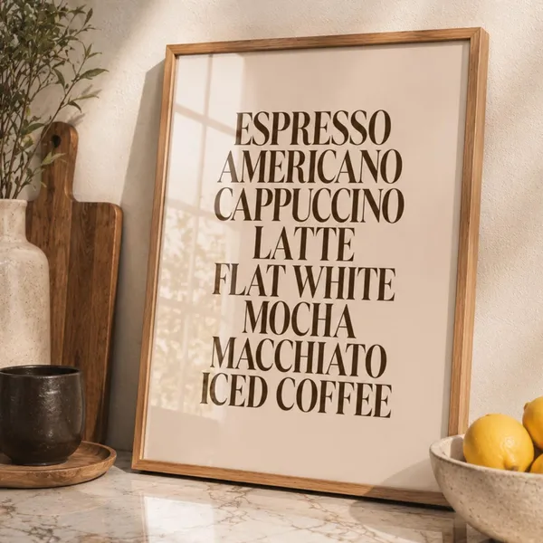 Coffee Bar Typography Decor Art Print