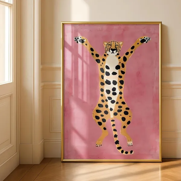 Blurred Pink Leopard Print, Eclectic Kitchen Art Print