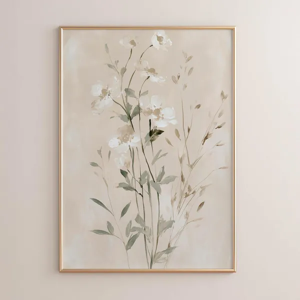 Wildflower Botanical Art Print, Cottagecore Decor
