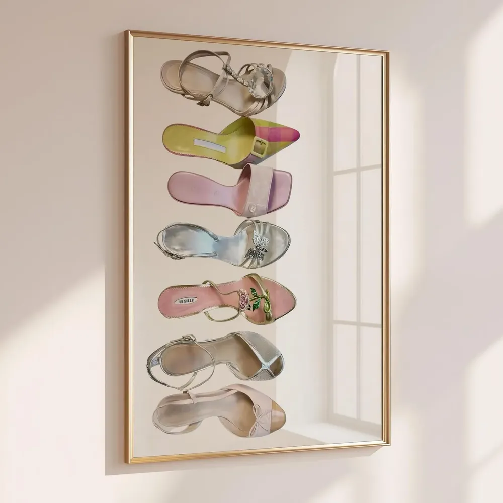 Pastel High Heel Shoe Collection Y2K Fashion Closet Dream Poster - Image 5