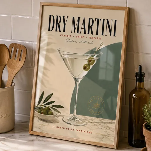 Martini Cocktail Vintage Bar Poster Print