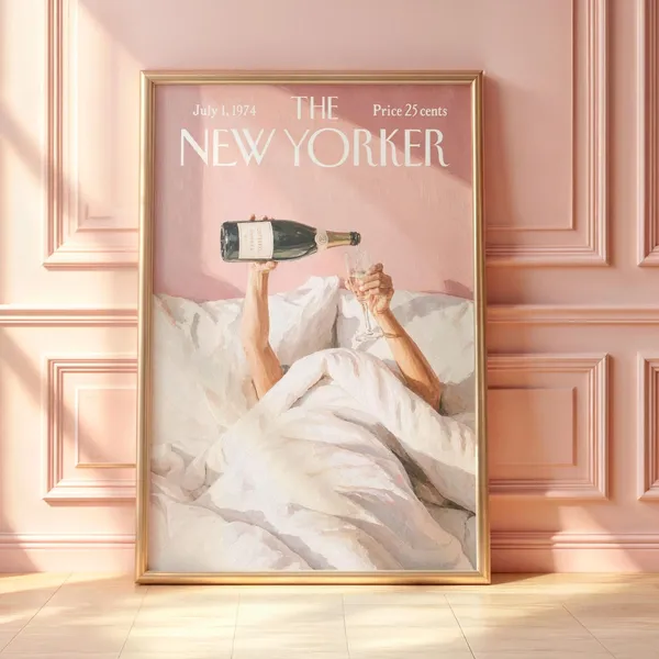 Vintage New Yorker Champagne Poster Print