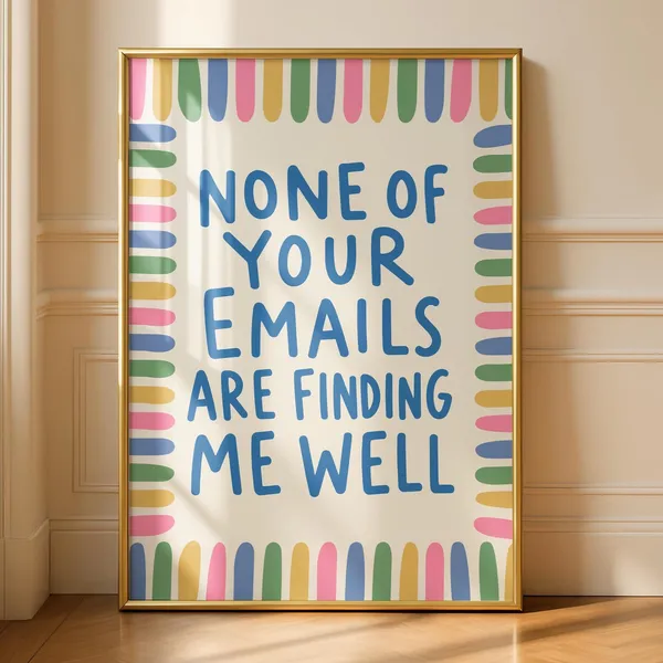Office Work From Home Email Poster, Admin Decor Art Print