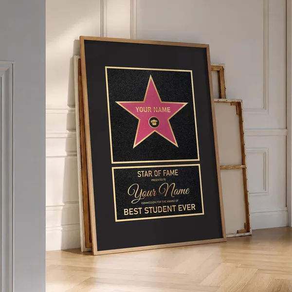 Custom Hollywood Star Poster, Personalized Walk Of Fame