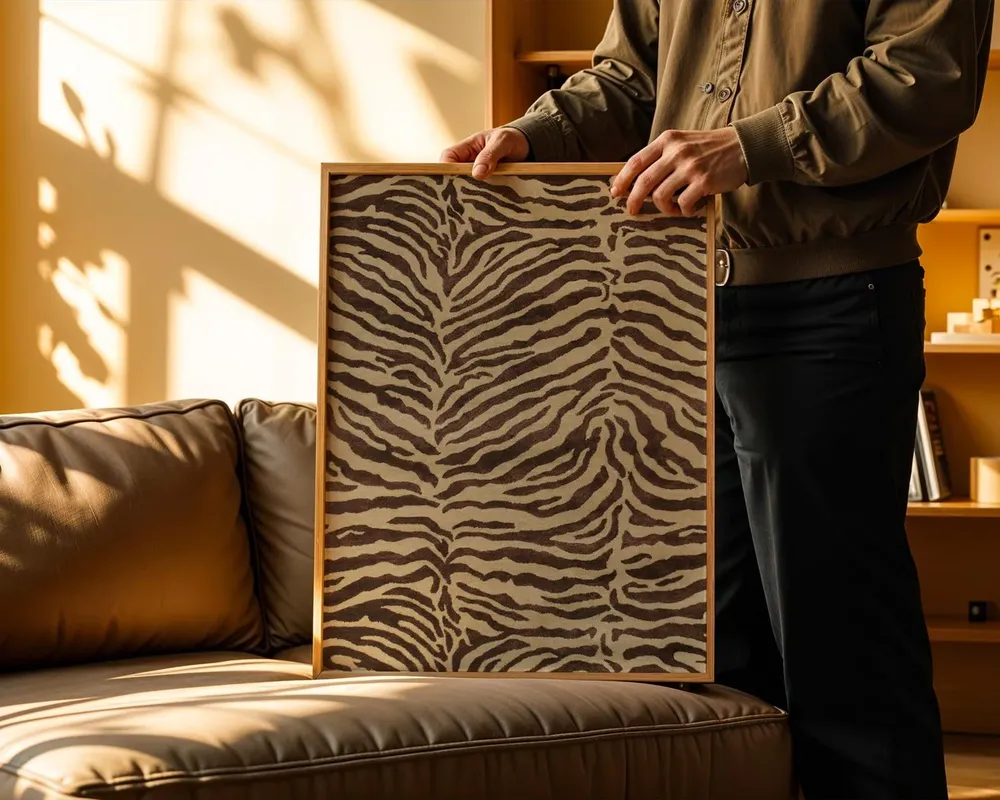 Brown Zebra Stripe Pattern Neutral Glam Maximalist Jungle Poster - Image 7