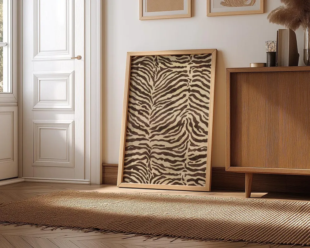 Brown Zebra Stripe Pattern Neutral Glam Maximalist Jungle Poster - Image 5