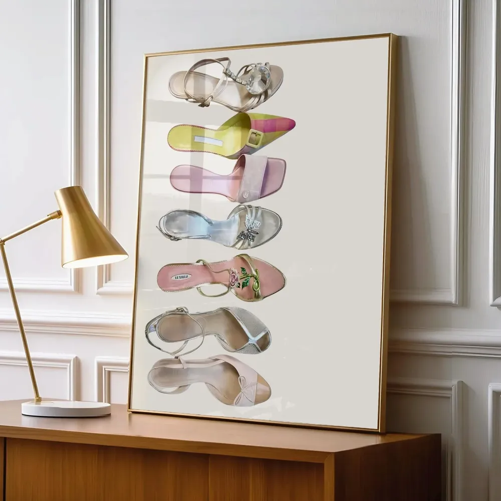 Pastel High Heel Shoe Collection Y2K Fashion Closet Dream Poster - Image 4