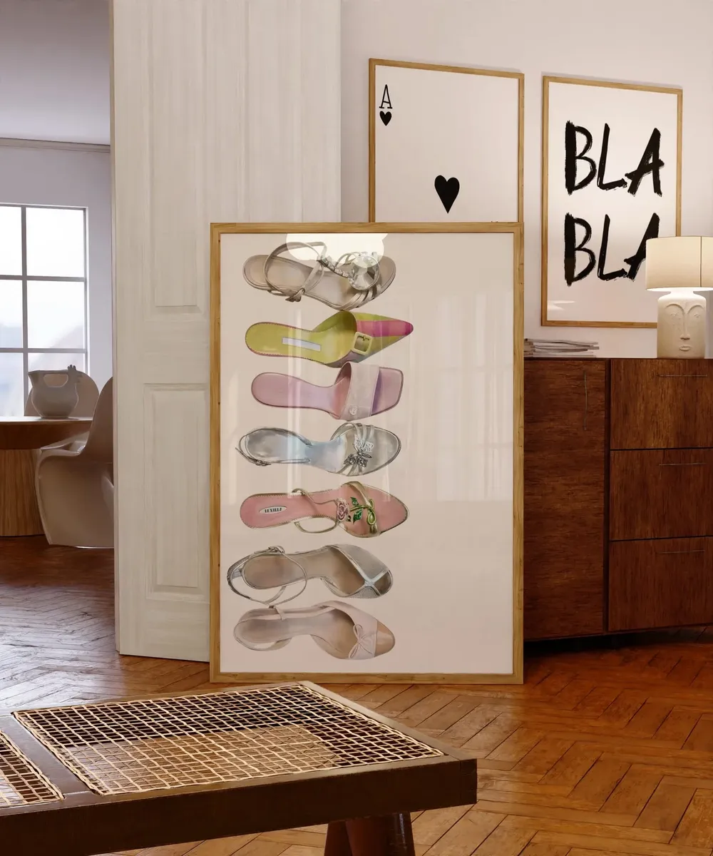 Pastel High Heel Shoe Collection Y2K Fashion Closet Dream Poster - Image 3
