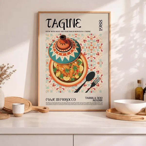Tagine Morocco Retro Kitchen Art Print