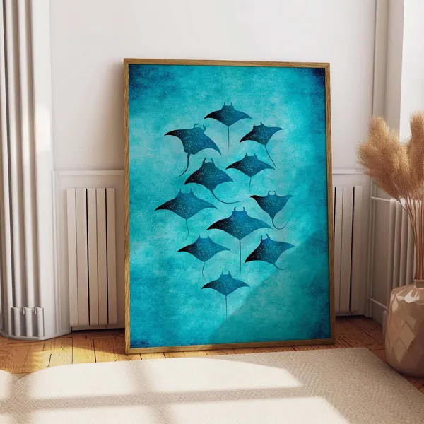 Manta Rays Ocean Wall Art Print