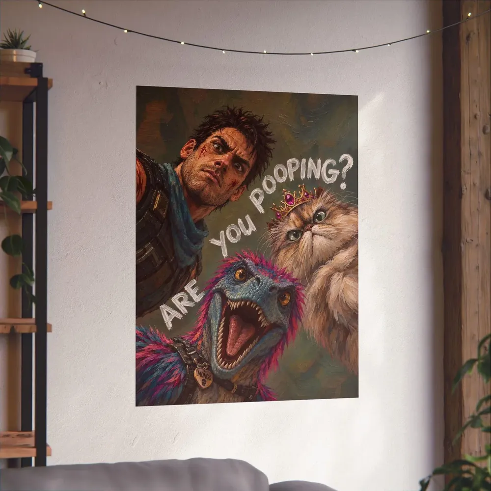 Dungeon Crawler Carl Funny Are You Pooping Bathroom Humor Poster - Image 3