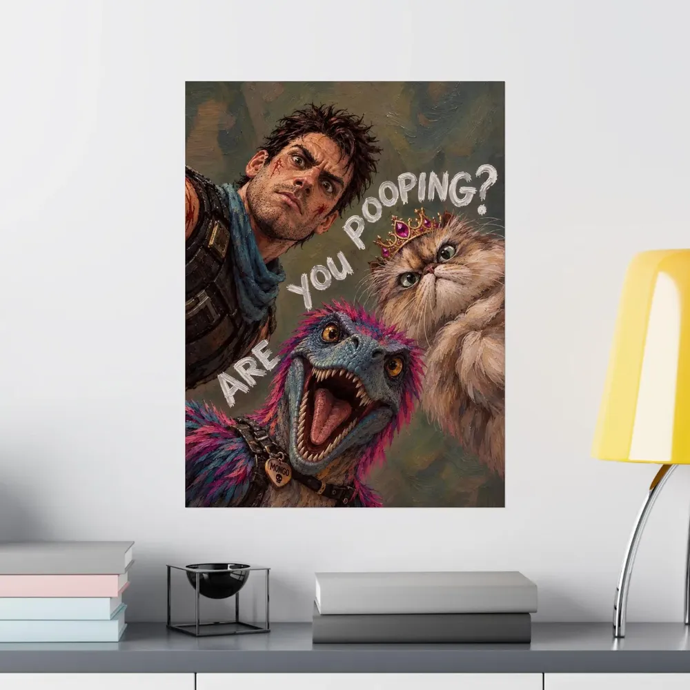 Dungeon Crawler Carl Funny Are You Pooping Bathroom Humor Poster - Image 2