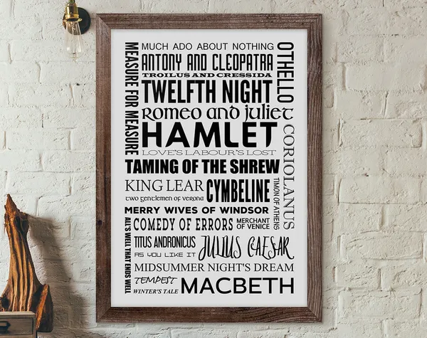 Shakespeare Quote Art Print, Literary Poster