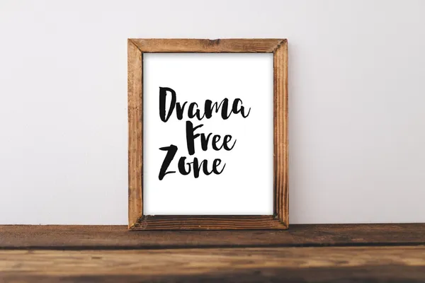 Drama Free Zone Minimalist Typography Art Print