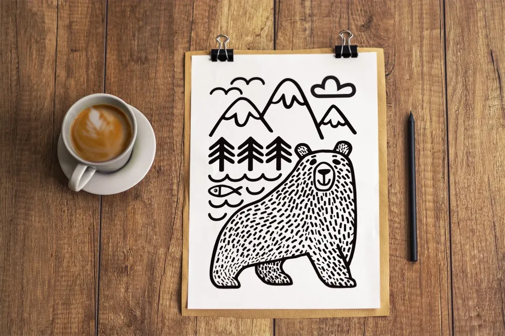 Bear Wildlife Art Print - Image 2