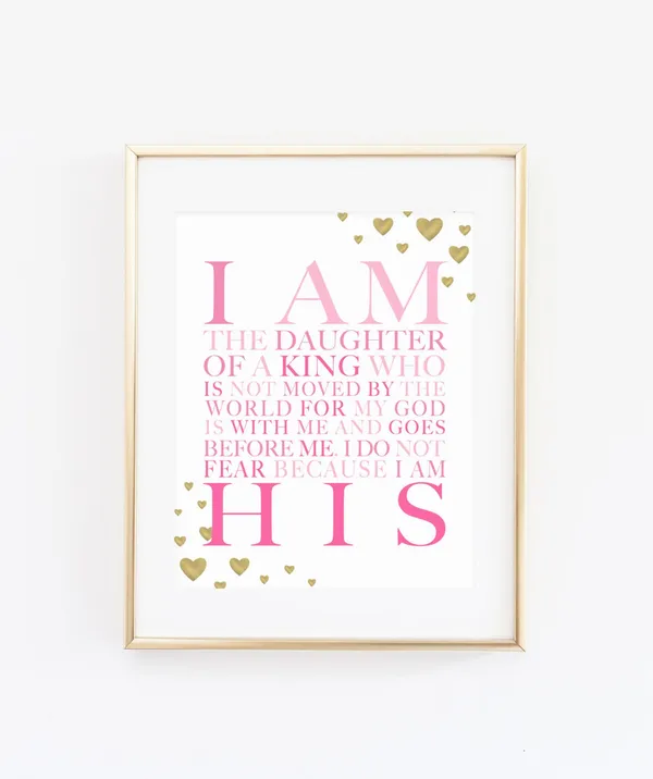 I Am His Christian Nursery Wall Art Print