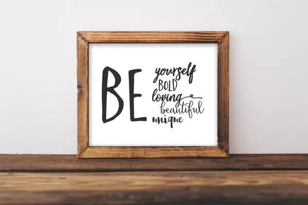 Be Yourself Quote Art Print, Black and White