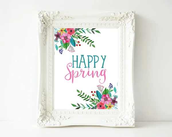 Spring Easter Welcome Art Print, Happy Decor
