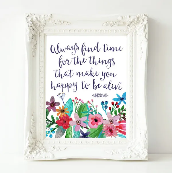 Always Find Time Quote Art Print, Motivational Decor