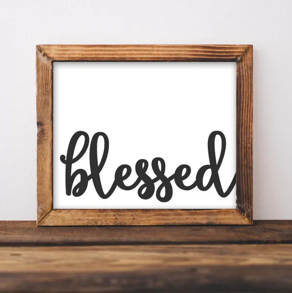 Blessed Christian Quote Art Print, Home Decor Typography