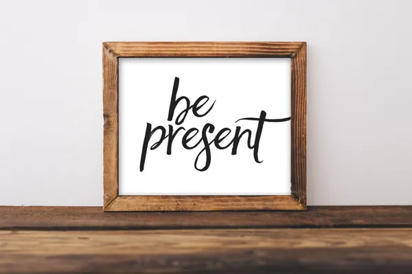 Be Present Quote Typography Wall Art Print