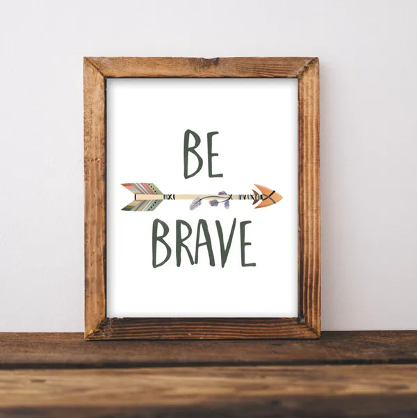 Be Brave Tribal Quote Nursery Arrow Art Print