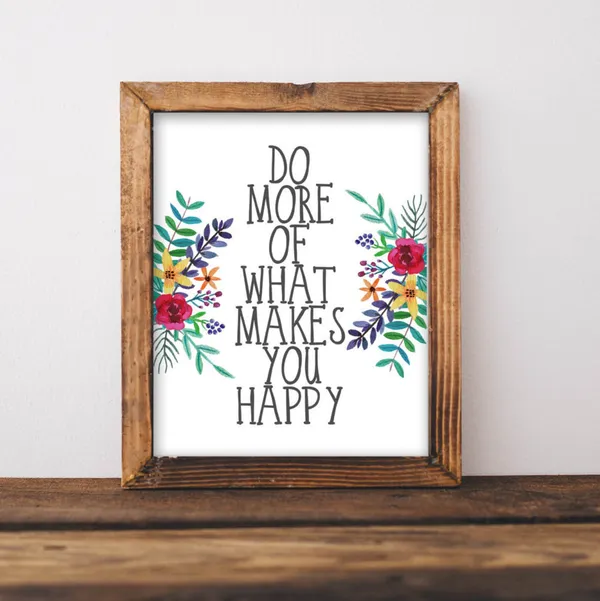 Floral Wall Art Quote, Home Decor Typography